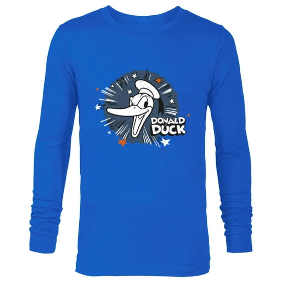 Disney 100 Donald Duck Quackin’ Mad Retro Vintage D100 - Long Sleeve T-Shirt for Men - Customized-Navy