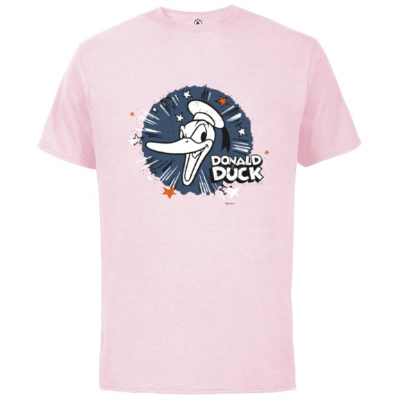Disney 100 Donald Duck Quackin’ Mad Retro Vintage D100 - Short Sleeve Cotton T-Shirt for Adults - Customized-Soft Pink