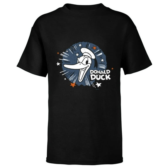 Disney 100 Donald Duck Quackin’ Mad Retro Vintage D100 - Short Sleeve T-Shirt for Kids - Customized-Black