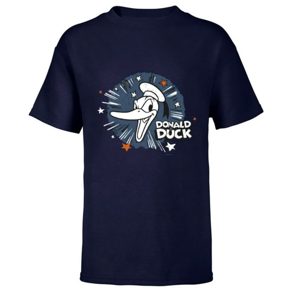 Disney 100 Donald Duck Quackin’ Mad Retro Vintage D100 - Short Sleeve T-Shirt for Kids - Customized-Navy