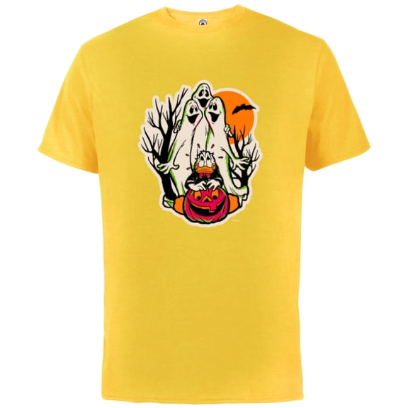 Disney 100 Donald Duck Trick or Treat Ghosts Halloween D100 - Short Sleeve Cotton T-Shirt for Adults - Customized-Sunflower