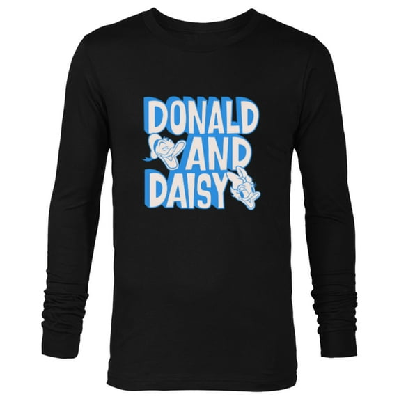 Disney 100 Donald and Daisy Happy Faces D100 - Long Sleeve T-Shirt for Men - Customized-Black