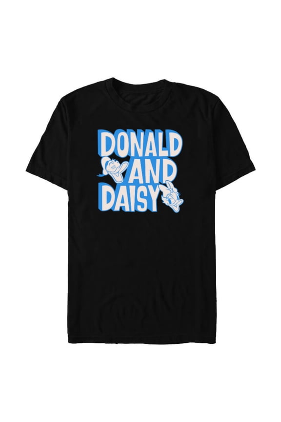 Disney 100 Donald and Daisy Happy Faces D100 - Short Sleeve Blended T-Shirt for Adults - Customized-Black