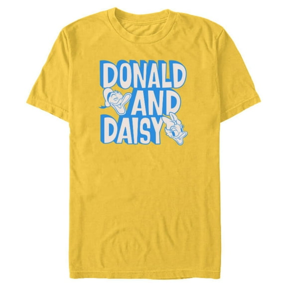 Disney 100 Donald and Daisy Happy Faces D100 - Short Sleeve Blended T-Shirt for Adults - Customized-Yellow