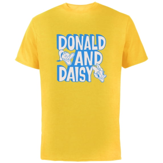 Disney 100 Donald and Daisy Happy Faces D100 - Short Sleeve Cotton T-Shirt for Adults - Customized-Yellow
