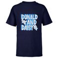 thumbnail image 1 of Disney 100 Donald and Daisy Happy Faces D100 - Short Sleeve T-Shirt for Kids - Customized-Navy, 1 of 5