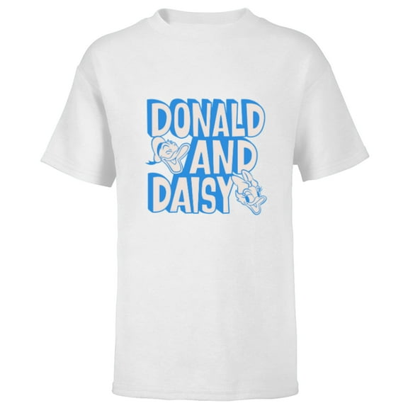 Disney 100 Donald and Daisy Happy Faces D100 - Short Sleeve T-Shirt for Kids - Customized-White