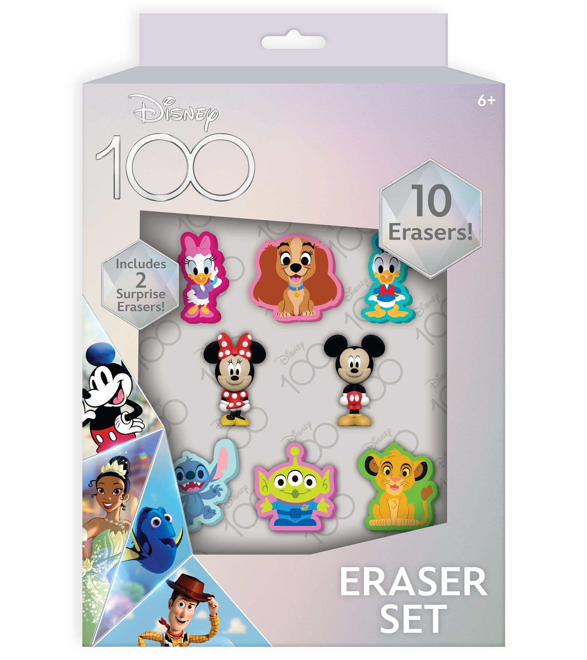 Disney 100 Erasers, 10 Count, Multi-Color