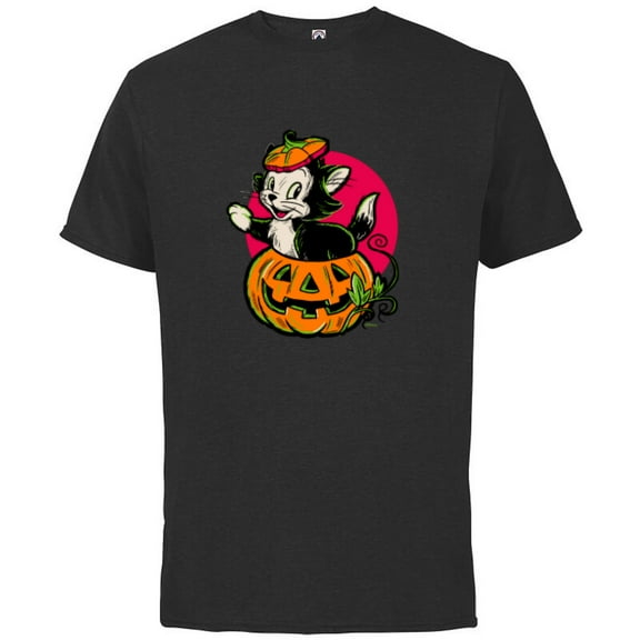 Disney 100 Figaro Jack-o’-Lantern Classic Halloween D100 - Short Sleeve Cotton T-Shirt for Adults - Customized-Black