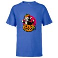 thumbnail image 1 of Disney 100 Figaro Jack-o’-Lantern Classic Halloween D100 - Short Sleeve T-Shirt for Kids - Customized-Royal, 1 of 5