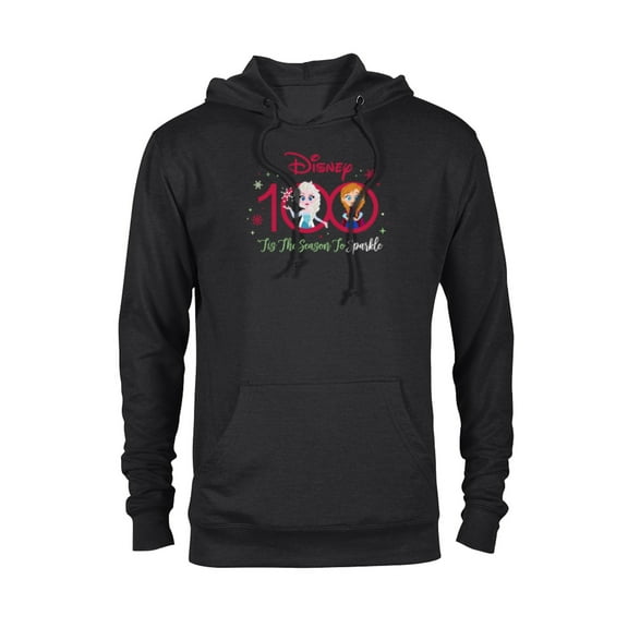 Disney 100 Frozen Elsa Anna Christmas the Season to Sparkle - Pullover Hoodie for Adults - Customized-Black