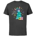 thumbnail image 1 of Disney 100 Lilo & Stitch Christmas Happy Stitchmas! - Short Sleeve Cotton T-Shirt for Adults - Customized-Charcoal, 1 of 5
