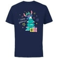 thumbnail image 1 of Disney 100 Lilo & Stitch Christmas Happy Stitchmas! - Short Sleeve Cotton T-Shirt for Adults - Customized-Navy, 1 of 5