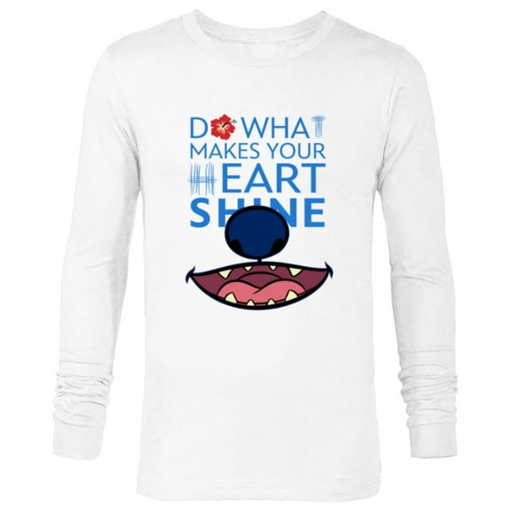 Disney 100 Lilo & Stitch Do What Makes Your Heart Shine D100 - Long Sleeve T-Shirt for Men - Customized-White