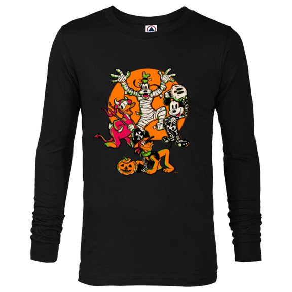 Disney 100 Mickey Donald Goofy & Pluto Halloween Costumes - Long Sleeve T-Shirt for Men - Customized-Black