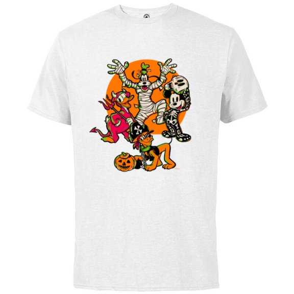 Disney 100 Mickey Donald Goofy & Pluto Halloween Costumes - Short Sleeve Cotton T-Shirt for Adults - Customized-White