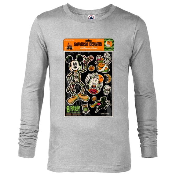 Disney 100 Mickey & More Halloween Party Stickers Style D100 - Long Sleeve T-Shirt for Men - Customized-Athletic Heather