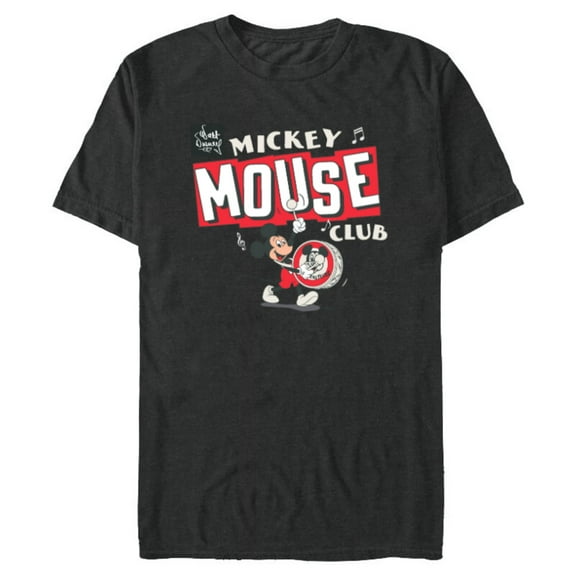 Disney 100 Mickey Mouse Club Drum Color Vintage D100 - Short Sleeve Blended T-Shirt for Adults - Customized-Dark Heather