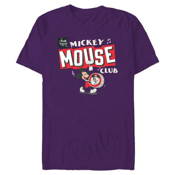 Disney 100 Mickey Mouse Club Drum Color Vintage D100 - Short Sleeve Blended T-Shirt for Adults - Customized-Purple
