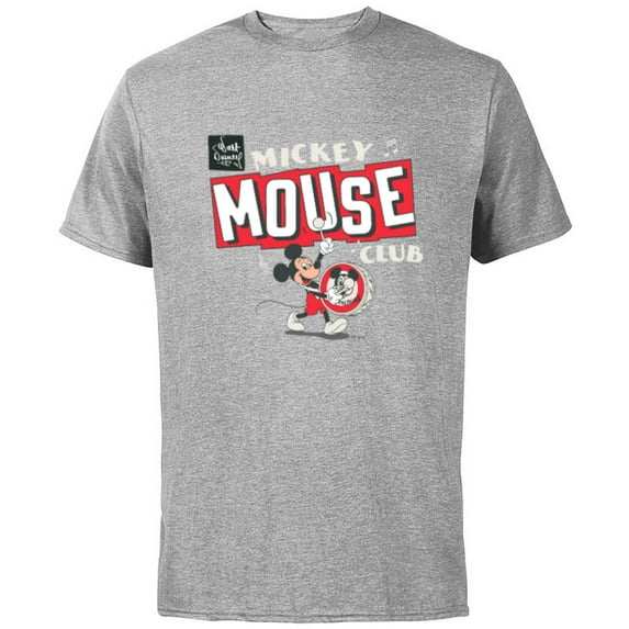 Disney 100 Mickey Mouse Club Drum Color Vintage D100 - Short Sleeve Cotton T-Shirt for Adults - Customized-Athletic Heather