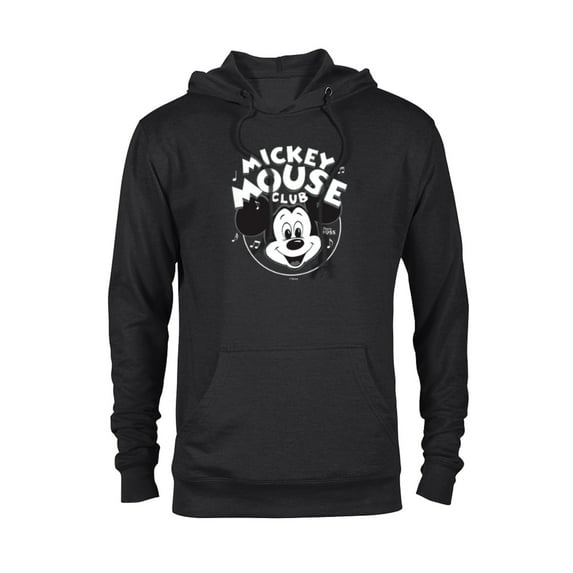 Disney 100 Mickey Mouse Club Logo Black & White Retro D100 - Pullover Hoodie for Adults - Customized-Black