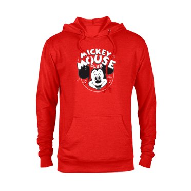 Disney 100 Mickey Mouse Club Logo Black & White Retro D100 - Pullover Hoodie for Adults - Customized-Red