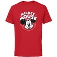 thumbnail image 1 of Disney 100 Mickey Mouse Club Logo Black & White Retro D100 - Short Sleeve Cotton T-Shirt for Adults - Customized-Red, 1 of 5
