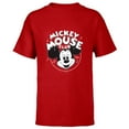 thumbnail image 1 of Disney 100 Mickey Mouse Club Logo Black & White Retro D100 - Short Sleeve T-Shirt for Kids - Customized-Red, 1 of 5