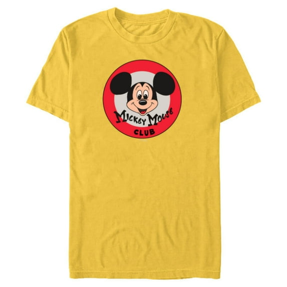 Disney 100 Mickey Mouse Club Logo Color Vintage D100 - Short Sleeve Blended T-Shirt for Adults - Customized-Yellow