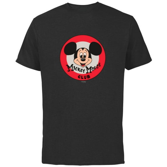Disney 100 Mickey Mouse Club Logo Color Vintage D100 - Short Sleeve Cotton T-Shirt for Adults - Customized-Black