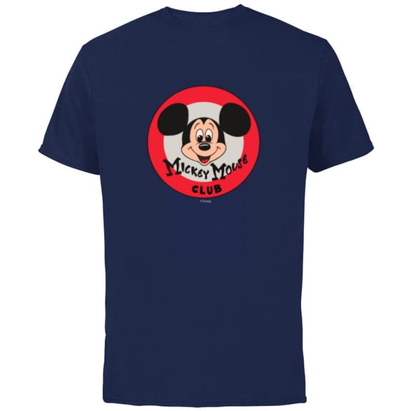 Disney 100 Mickey Mouse Club Logo Color Vintage D100 - Short Sleeve Cotton T-Shirt for Adults - Customized-Navy