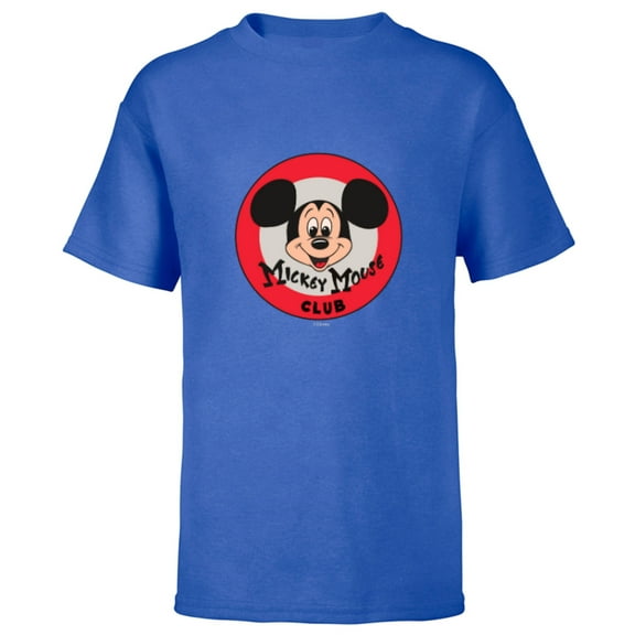 Disney 100 Mickey Mouse Club Logo Color Vintage D100 - Short Sleeve T-Shirt for Kids - Customized-Royal