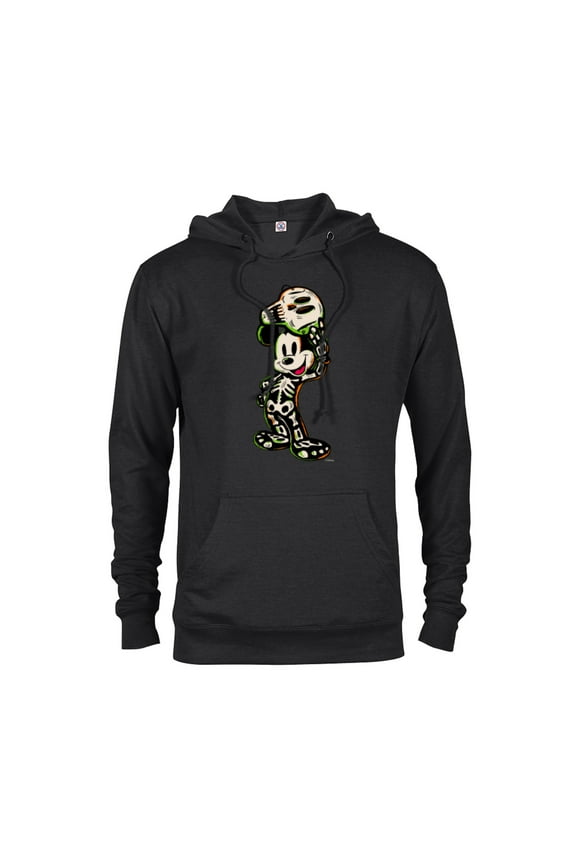 100 Mickey Mouse Halloween Classic Skeleton Costume - Pullover Hoodie for Adults - Customized-Black