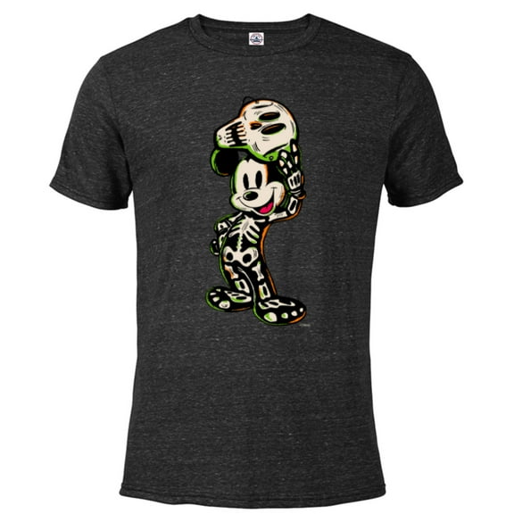 Disney 100 Mickey Mouse Halloween Classic Skeleton Costume - Short Sleeve Blended T-Shirt for Adults - Customized-Black Snow Heather
