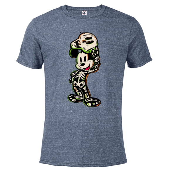 Disney 100 Mickey Mouse Halloween Classic Skeleton Costume - Short Sleeve Blended T-Shirt for Adults - Customized-Denim Snow Heather