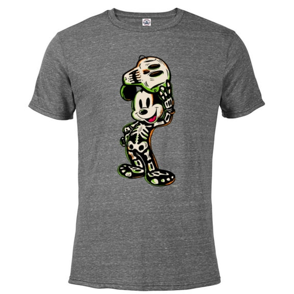 Disney 100 Mickey Mouse Halloween Classic Skeleton Costume - Short Sleeve Blended T-Shirt for Adults - Customized-Graphite Snow Heather
