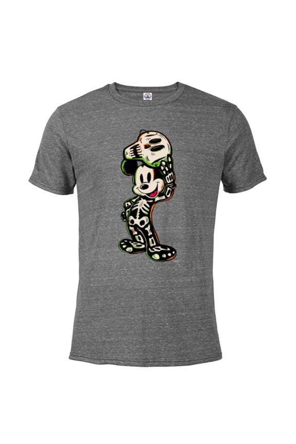 Disney 100 Mickey Mouse Halloween Classic Skeleton Costume - Short Sleeve Blended T-Shirt for Adults - Customized-Graphite Snow Heather