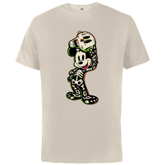 Disney 100 Mickey Mouse Halloween Classic Skeleton Costume - Short Sleeve Cotton T-Shirt for Adults - Customized-Putty