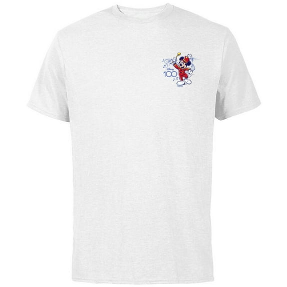 Disney 100 Mickey Mouse Marching Band Leader D100 - Short Sleeve Cotton T-Shirt for Adults - Customized-White
