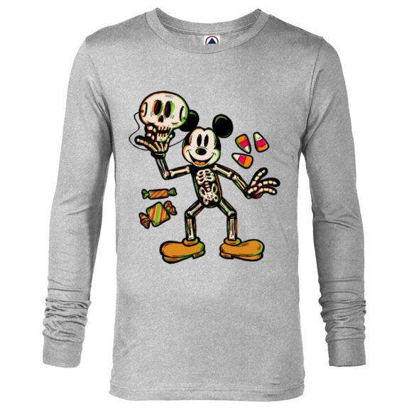 Disney 100 Mickey Mouse Skeleton Costume Halloween D100 - Long Sleeve T-Shirt for Men - Customized-Athletic Heather