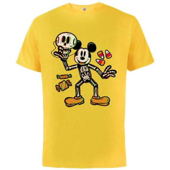 Disney 100 Mickey Mouse Skeleton Costume Halloween D100 - Short Sleeve Cotton T-Shirt for Adults - Customized-Sunflower