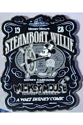 100 Mickey Mouse Steamboat Willie Poster Pin NOC BoxLunch Exclusive