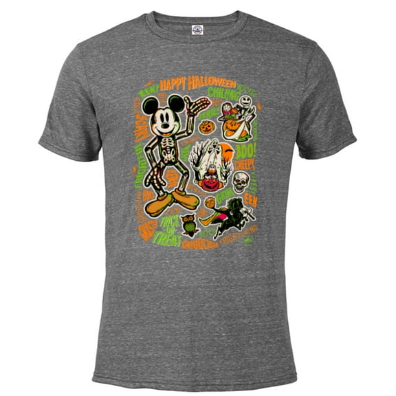 Disney 100 Mickey Nightmare Before Christmas Halloween D100 - Short Sleeve Blended T-Shirt for Adults - Customized-Graphite Snow Heather