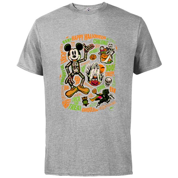 Disney 100 Mickey Nightmare Before Christmas Halloween D100 - Short Sleeve Cotton T-Shirt for Adults - Customized-Athletic Heather
