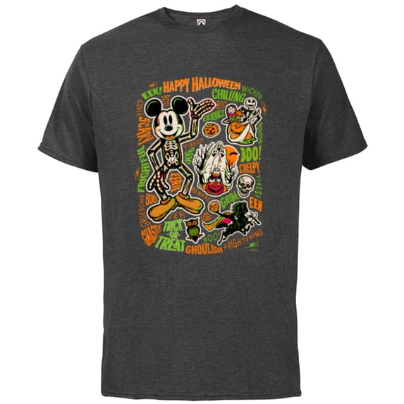 Disney 100 Mickey Nightmare Before Christmas Halloween D100 - Short Sleeve Cotton T-Shirt for Adults - Customized-Charcoal Heather