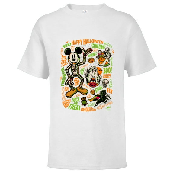 Disney 100 Mickey Nightmare Before Christmas Halloween D100 - Short Sleeve T-Shirt for Kids - Customized-White