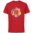 thumbnail image 1 of Disney 100 Mickey and Pals Happy Faces Stickers D100 - Short Sleeve Cotton T-Shirt for Adults - Customized-Red, 1 of 5