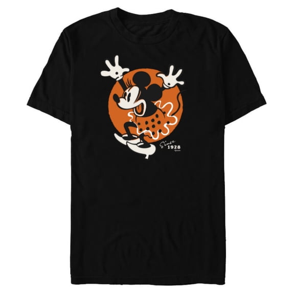 Disney 100 Minnie Mouse Excited Since 1928 Vintage D100 - Short Sleeve Blended T-Shirt for Adults - Customized-Black