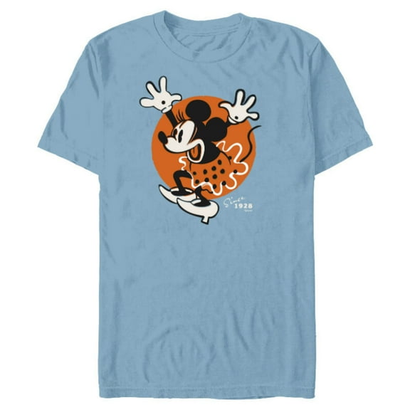 Disney 100 Minnie Mouse Excited Since 1928 Vintage D100 - Short Sleeve Blended T-Shirt for Adults - Customized-Ocean Blue