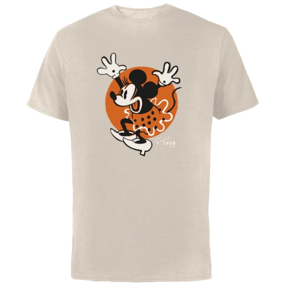 Disney 100 Minnie Mouse Excited Since 1928 Vintage D100 - Short Sleeve Cotton T-Shirt for Adults - Customized-Natural